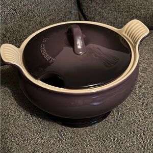 Le Creuset Purple Cassis 3qt Soup Tureen with Lid Rare